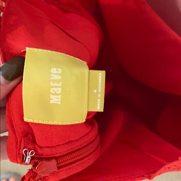 Anthropologie Maeve red crochet trim dress - Picture 5 of 5